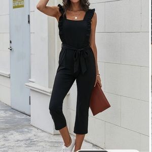 SHEIN Black Jumpsuit with waist tie